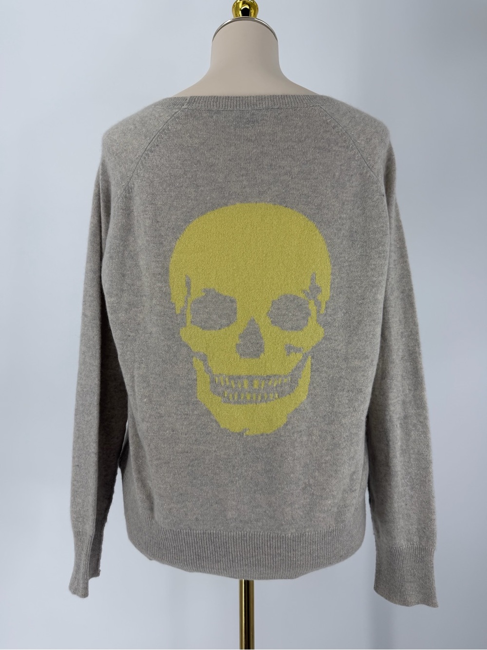 Skull Cashmere Skull-Back 100% Cashmere Sweater, Size S